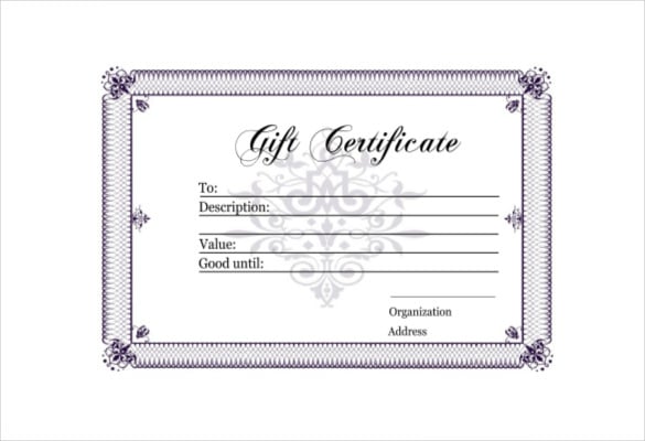 free gift certificate template pdf