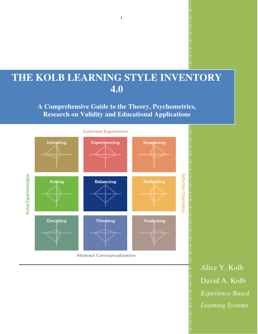 kolb experiential learning theory pdf