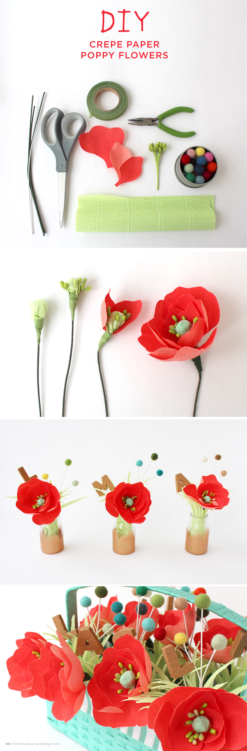 easy crepe paper flowers instructions