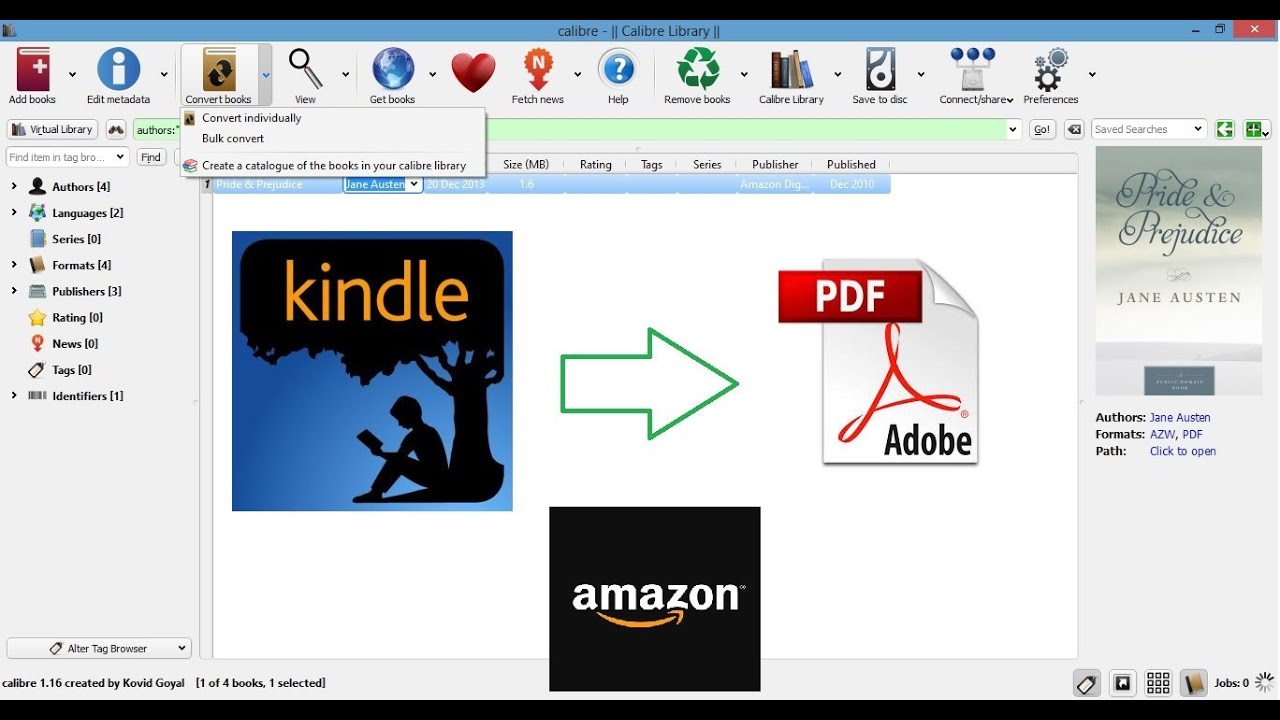extract kindle books to pdf