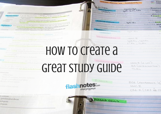 how to make a study guide for college students