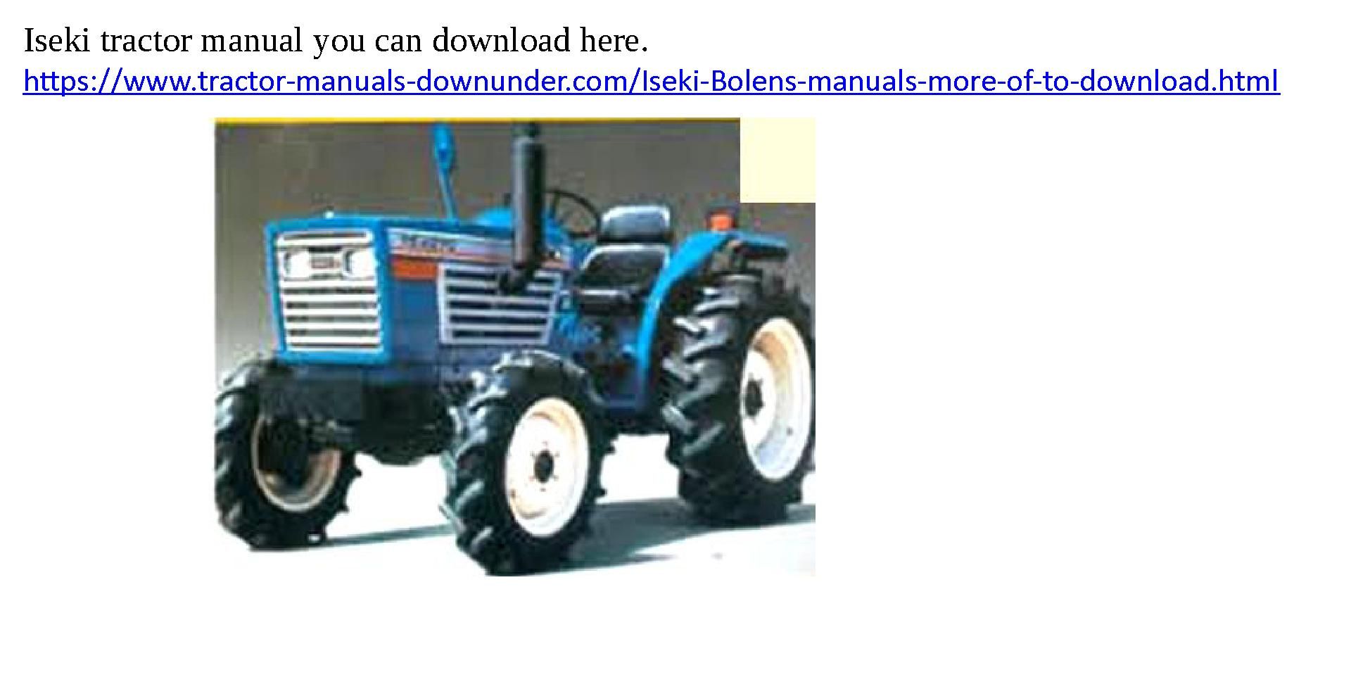 iseki tractor manual free download