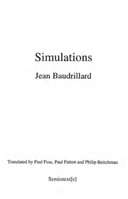 jean baudrillard simulations 1983 pdf