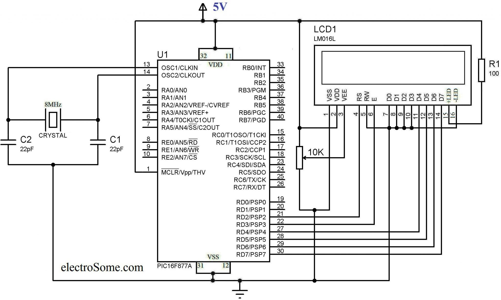 lcd interfacing with pic16f877a pdf